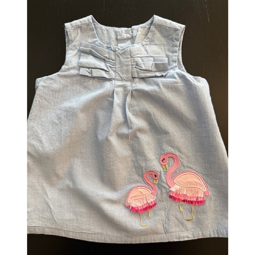 Crown‎ & Ivy Baby Pelican Dress Girls 6m Blue Sleeveless Casual Classic Summer